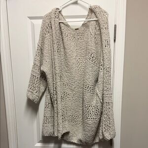 Free People Cozy Cream/ Gray Knit Sweater